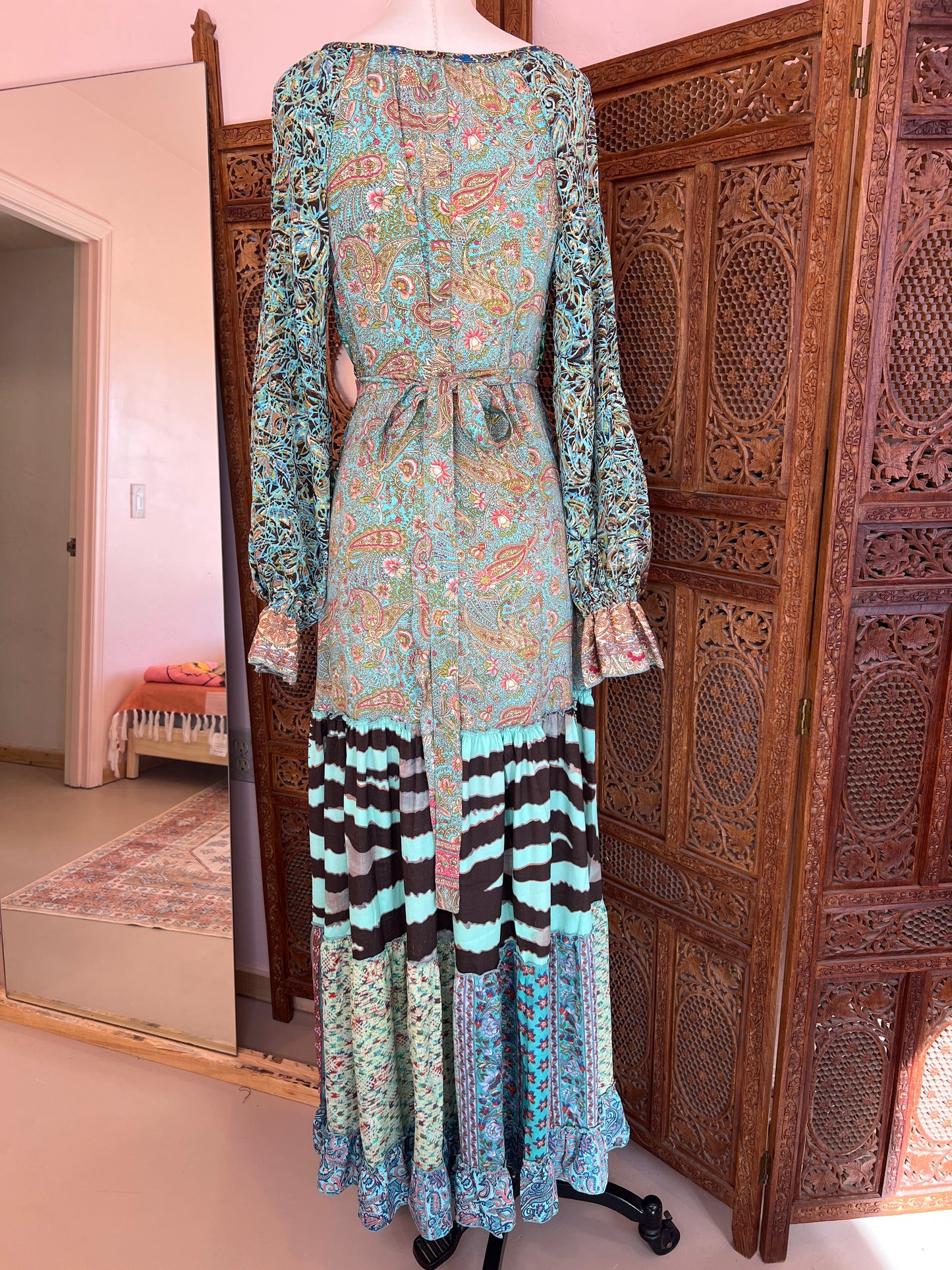 Jade Patchwork Long Dress