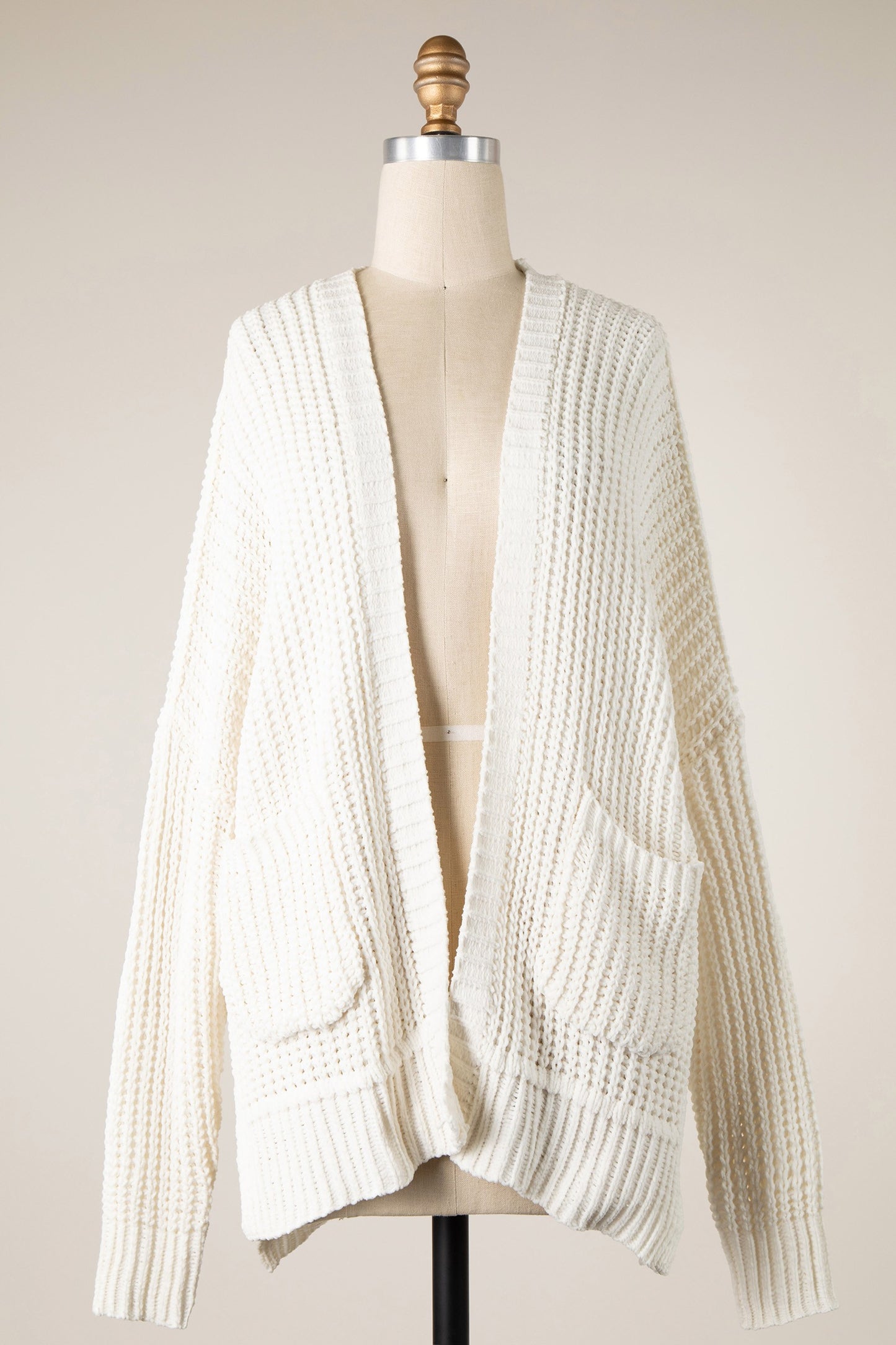 Ivory Pocketed Cardigan