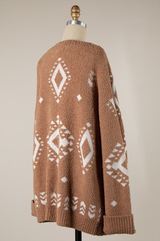 Aztec Camel/White Mountains Cardigan