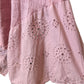 Rose Crochet Linen Pink Dress