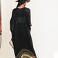 Longline Tassel Border Black Kimono