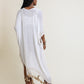 Longline Tassel Border White Kimono