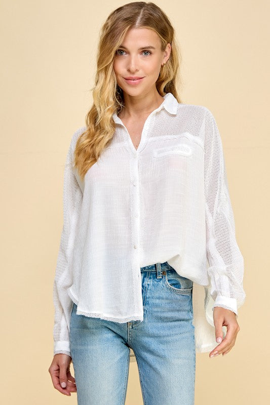 Tana Off White Button Down