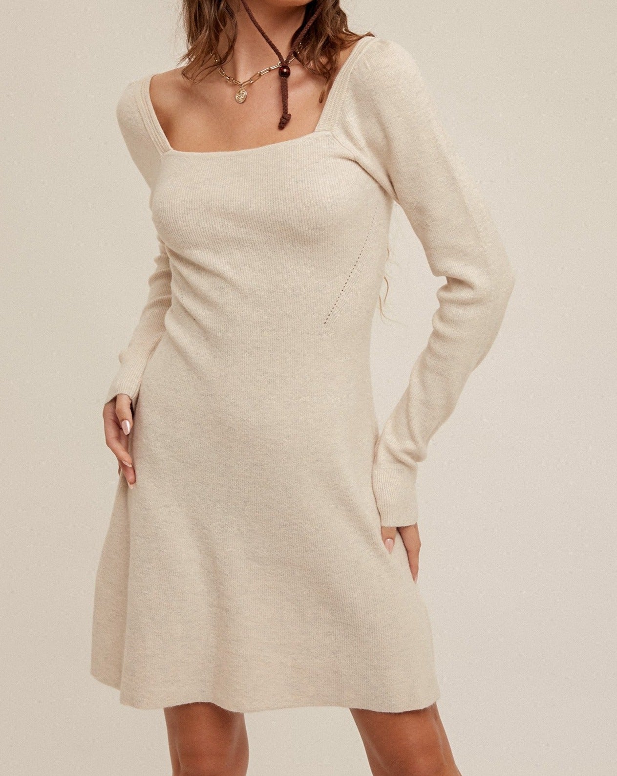 Kristi Ivory Sweater Dress