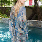 The Blue BurnOut Velvet Kimono