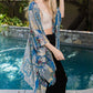 The Blue BurnOut Velvet Kimono