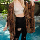 The Brown BurnOut Velvet Kimono