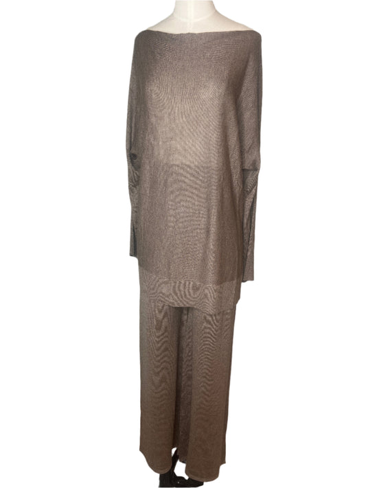 Meo Dark Taupe Viscose Knit Set