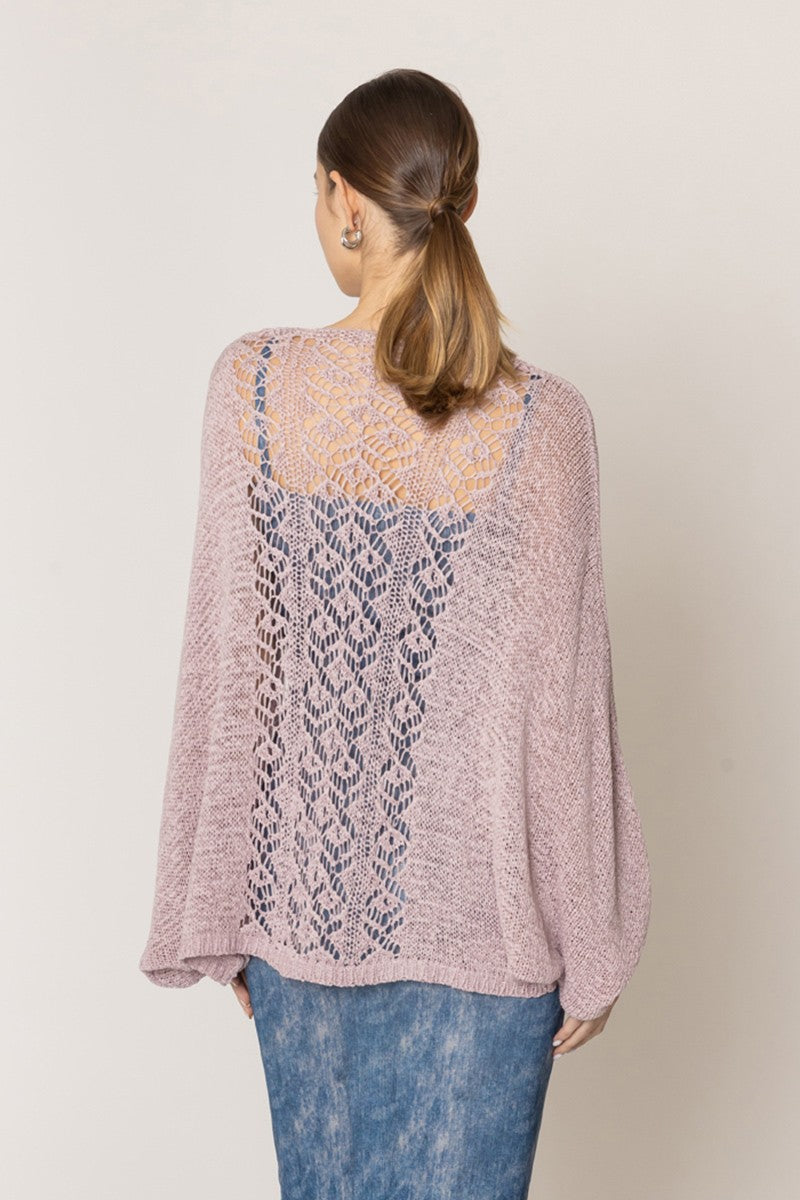 InJoy Dusty Pink Knit Kimono