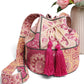 Rose Patchwork Straw Crossbody