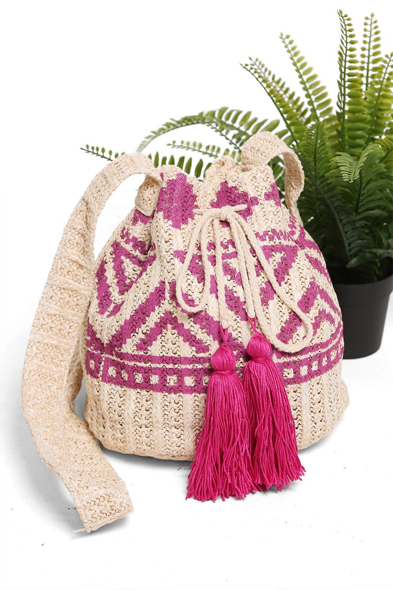 Tribal Straw Crossbody