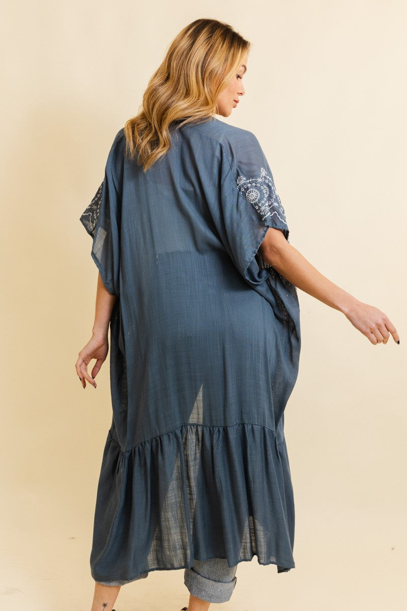 The Grey/Blue Boho Tribal Kimono