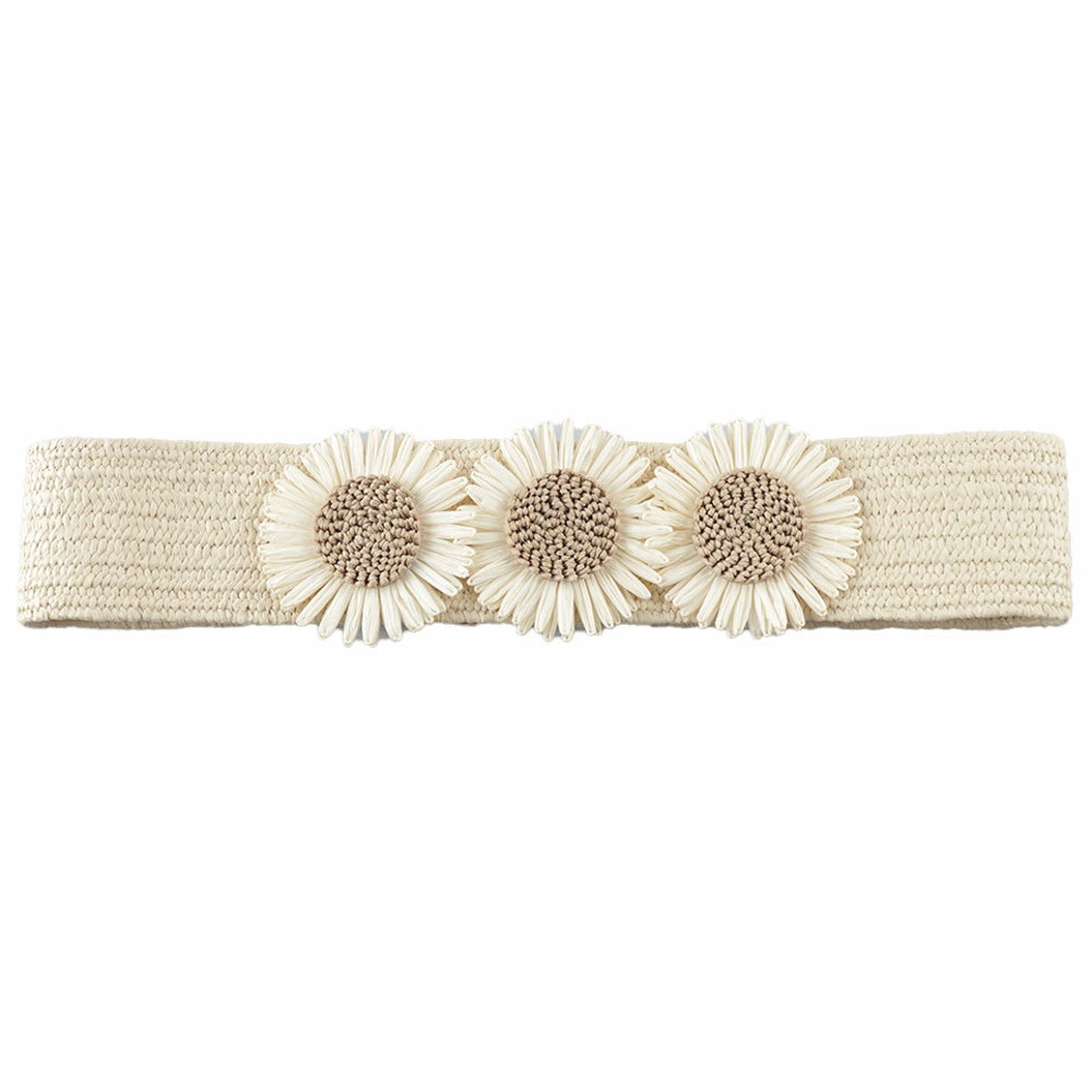 Tri Floral Beige Belt