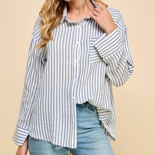 Melinda Denim Stripe Top