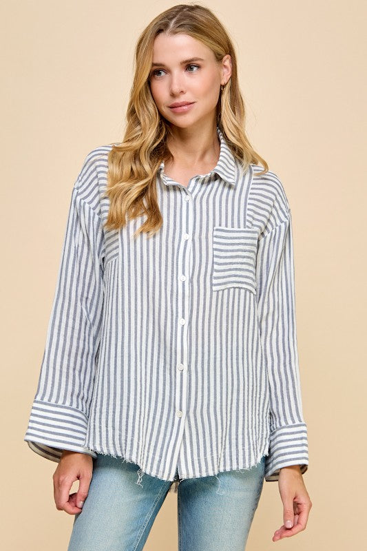 Melinda Denim Stripe Top