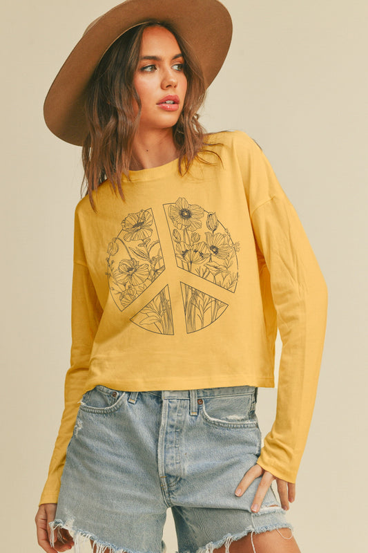 Golden Rod Peaceful Flower L/S Tee