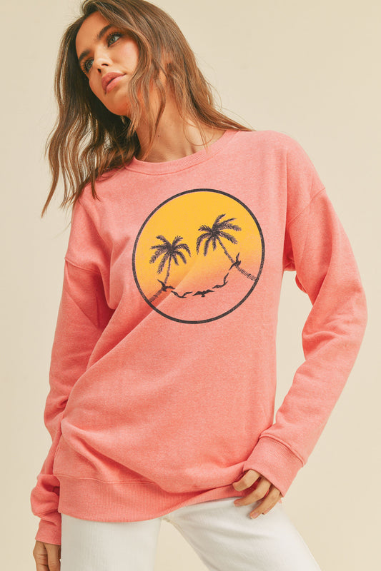 Tea Rose Palm Sweatshirt