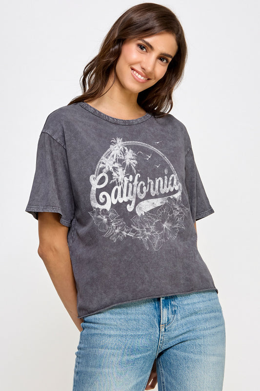 Vintage Charcoal California Graphic Tee