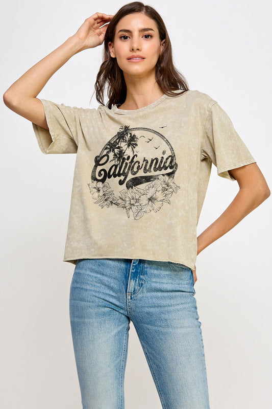 Vintage Olive California Graphic Tee