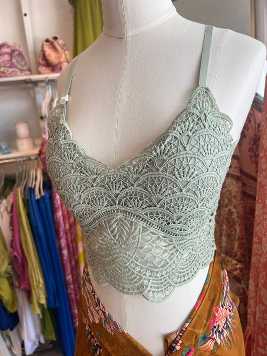 Sage Crochet Bra Top