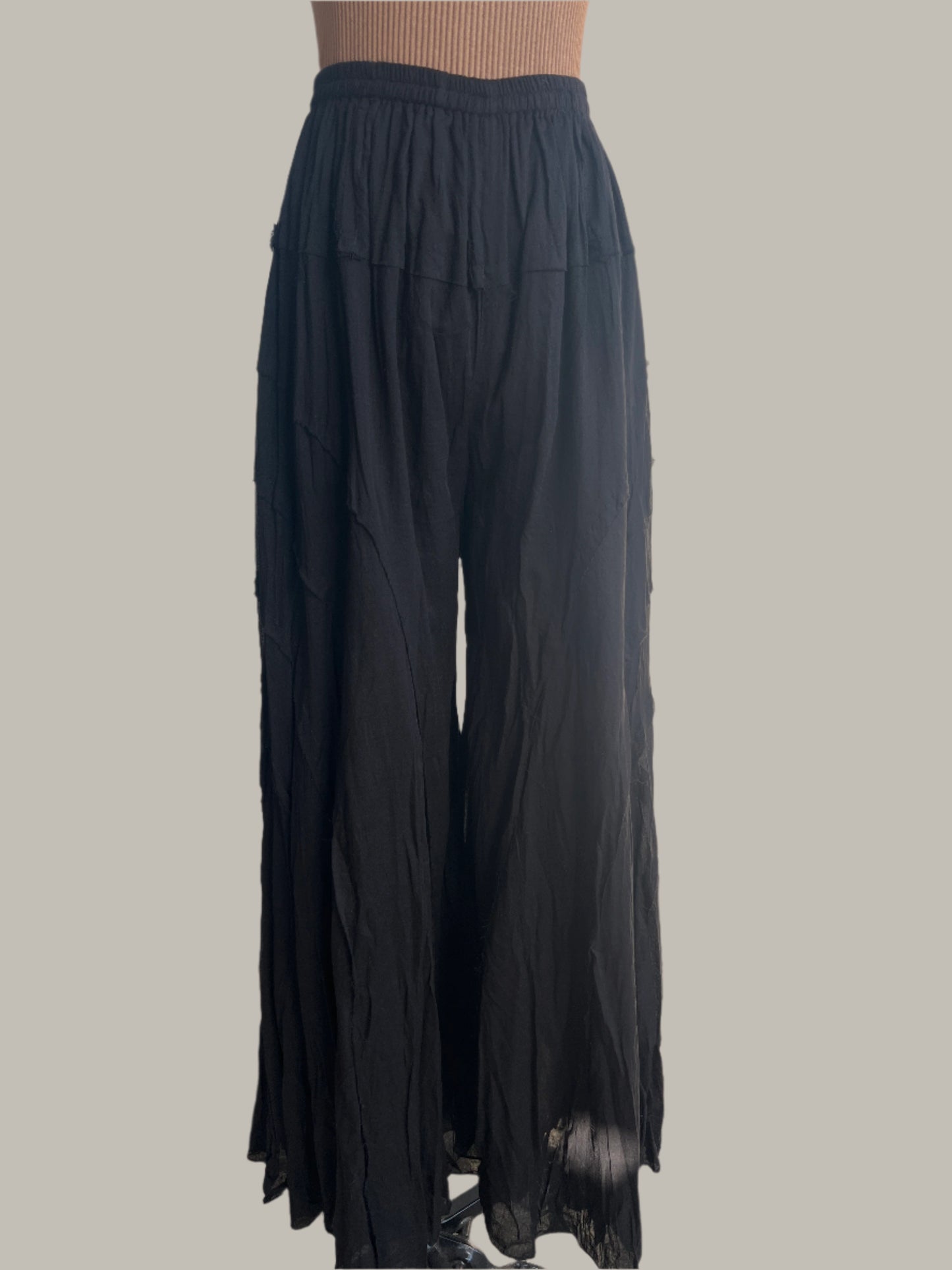 Beach Black Gauze Pants