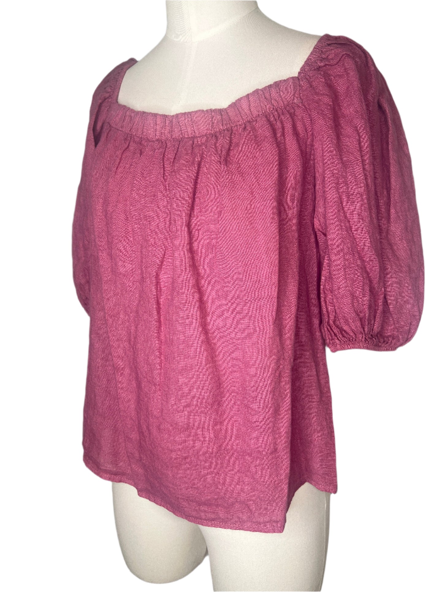 Magenta Linen Top