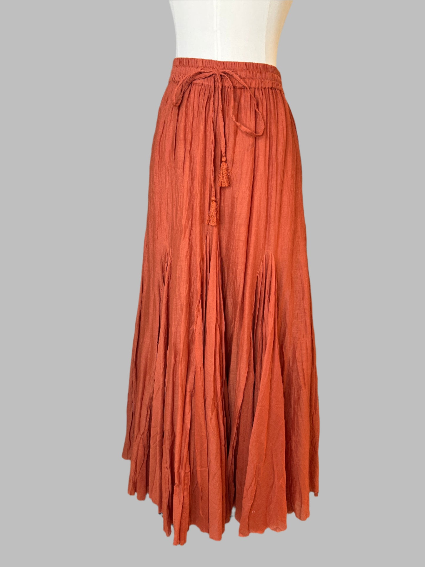 Boho Terracotta Maxi Skirt