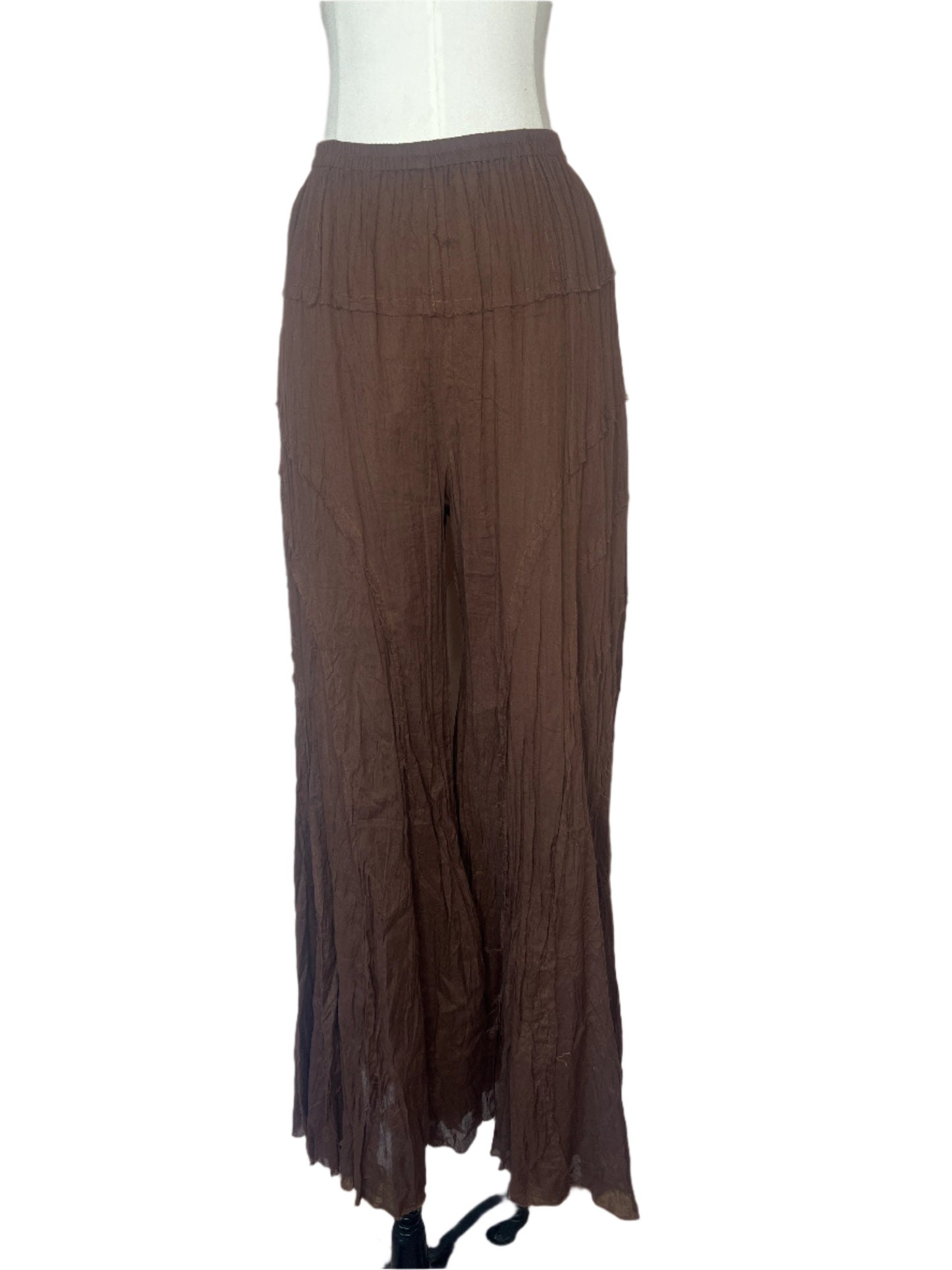 Beachy Boho Brown Gauze Pants