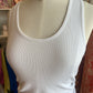 Bet On Me White MicroRibbed Tank Top