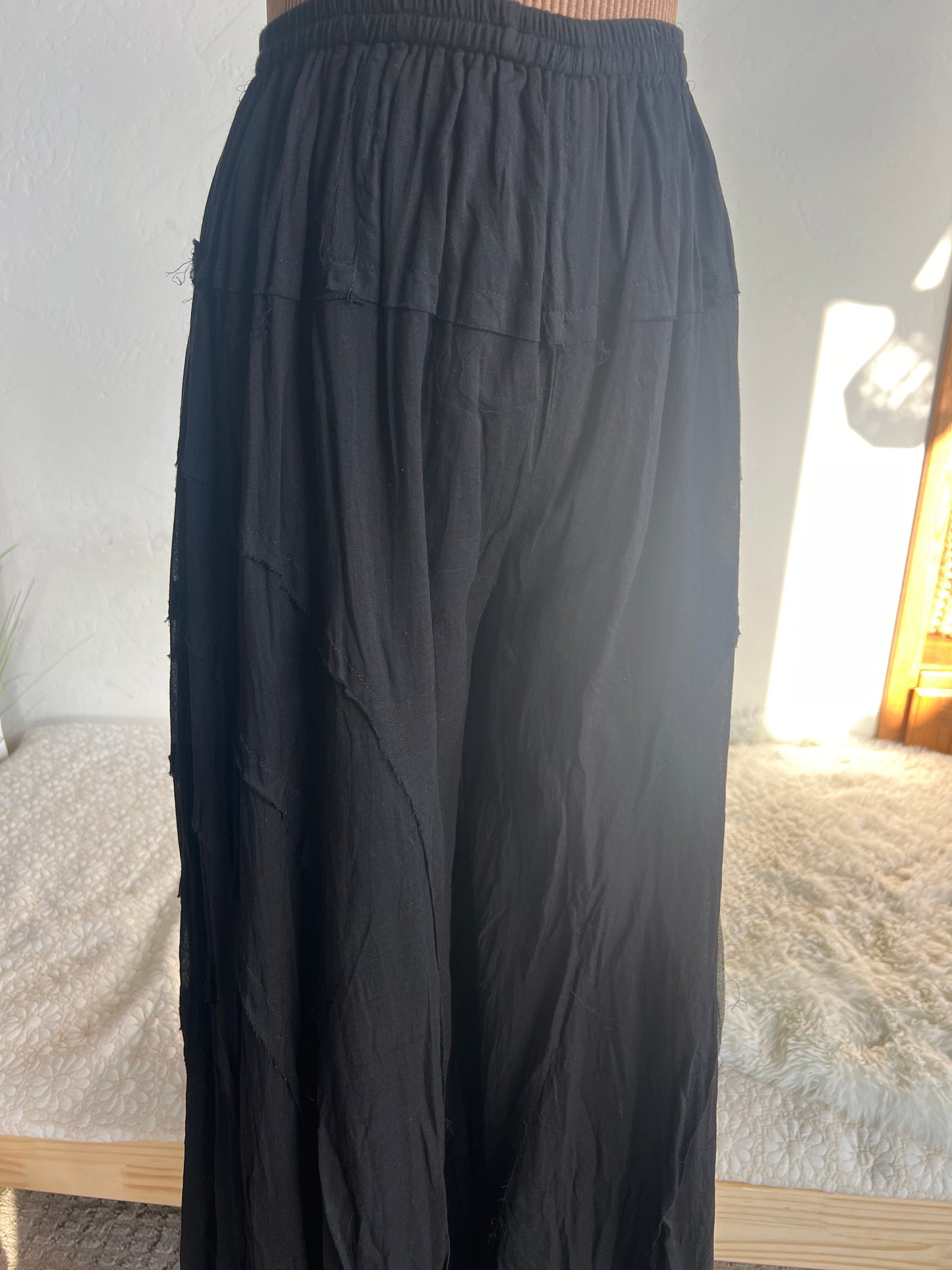 Beach Black Gauze Pants