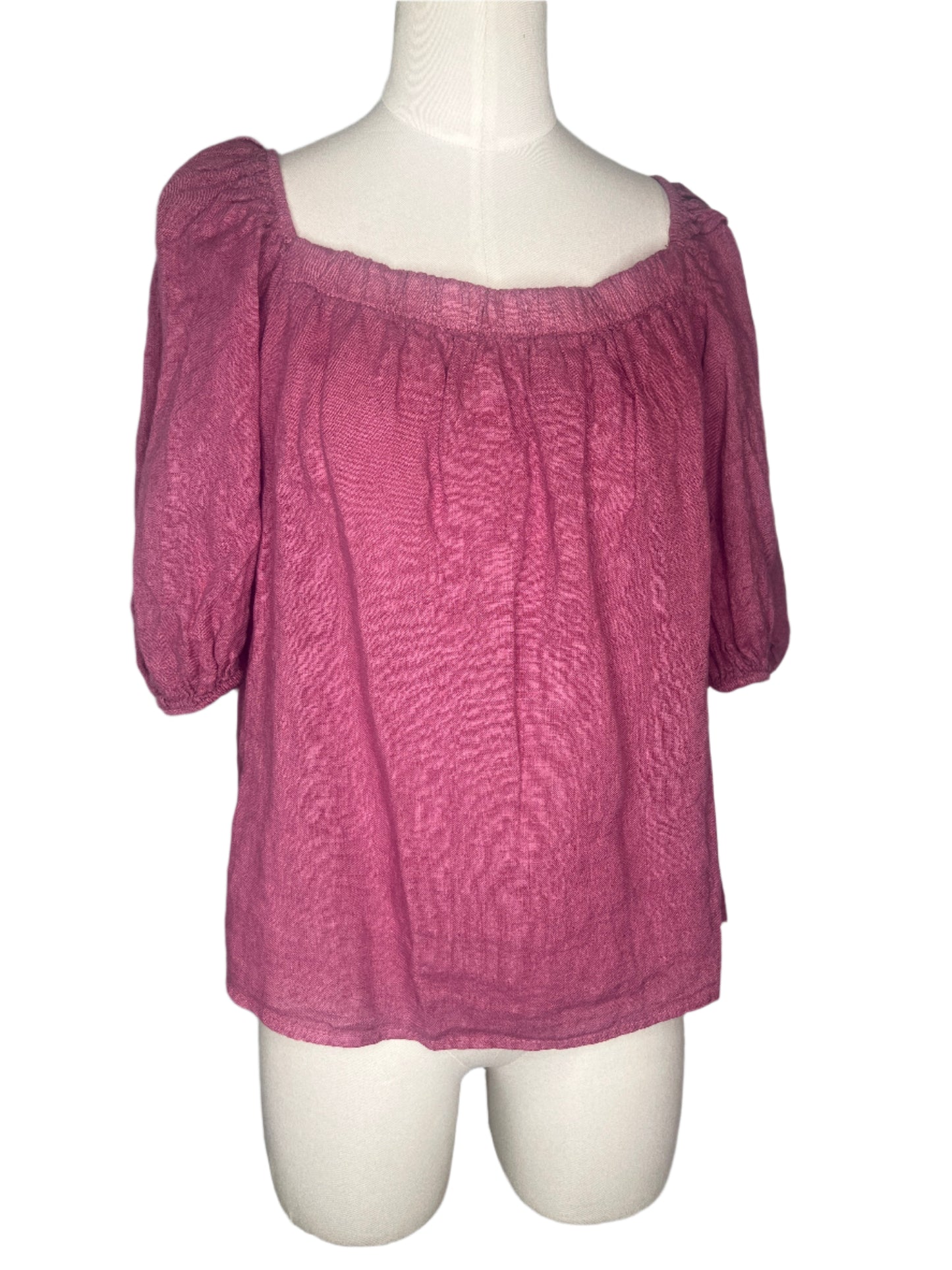 Magenta Linen Top