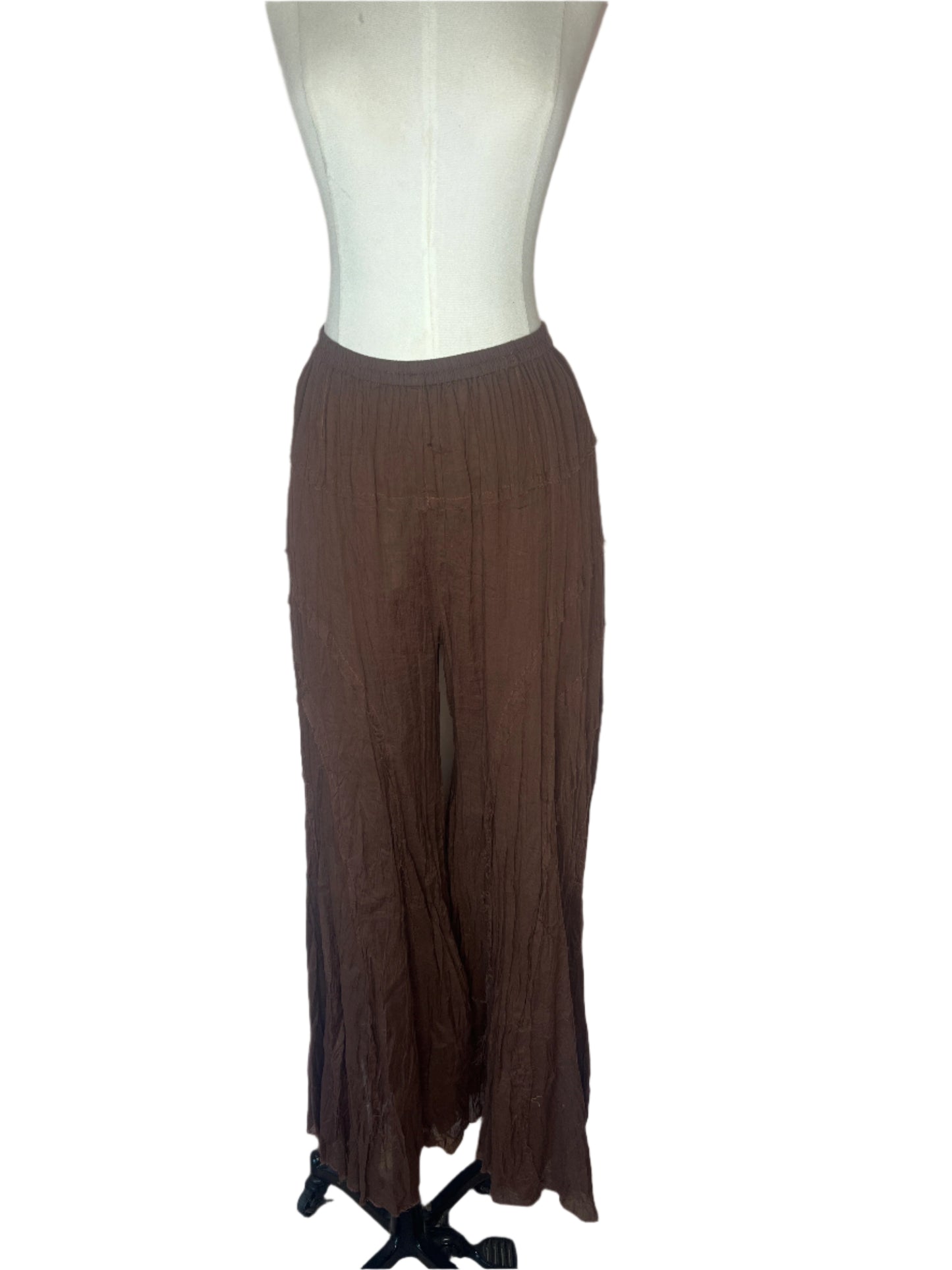 Beachy Boho Brown Gauze Pants