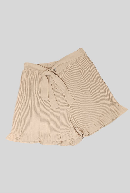 Rachel Mocha Pleated Shorts