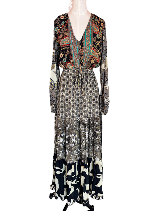 Amanda Patchwork Long Dress