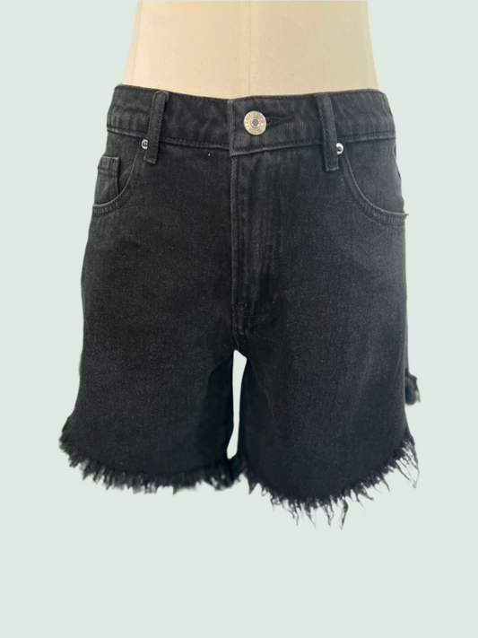 Oliver Black High Rise Fray Denim Shorts